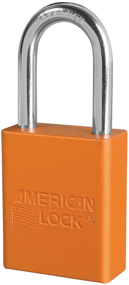 American Lock Padlock, 1106 Orange Keyed Different (6-Pack)