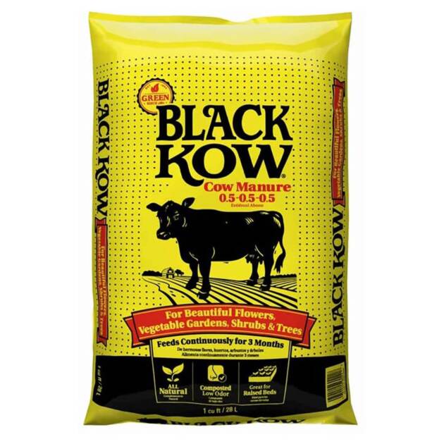 Black Kow Nitrogen Phosphate Composted Cow Manure and Fertilizer for Soil, Flowers, Potted Plants, Raised Beds, and Compost Tea,