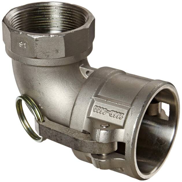Dixon 200D-90SS Stainless Steel 316 Type D Cam and Groove Hose Fitting