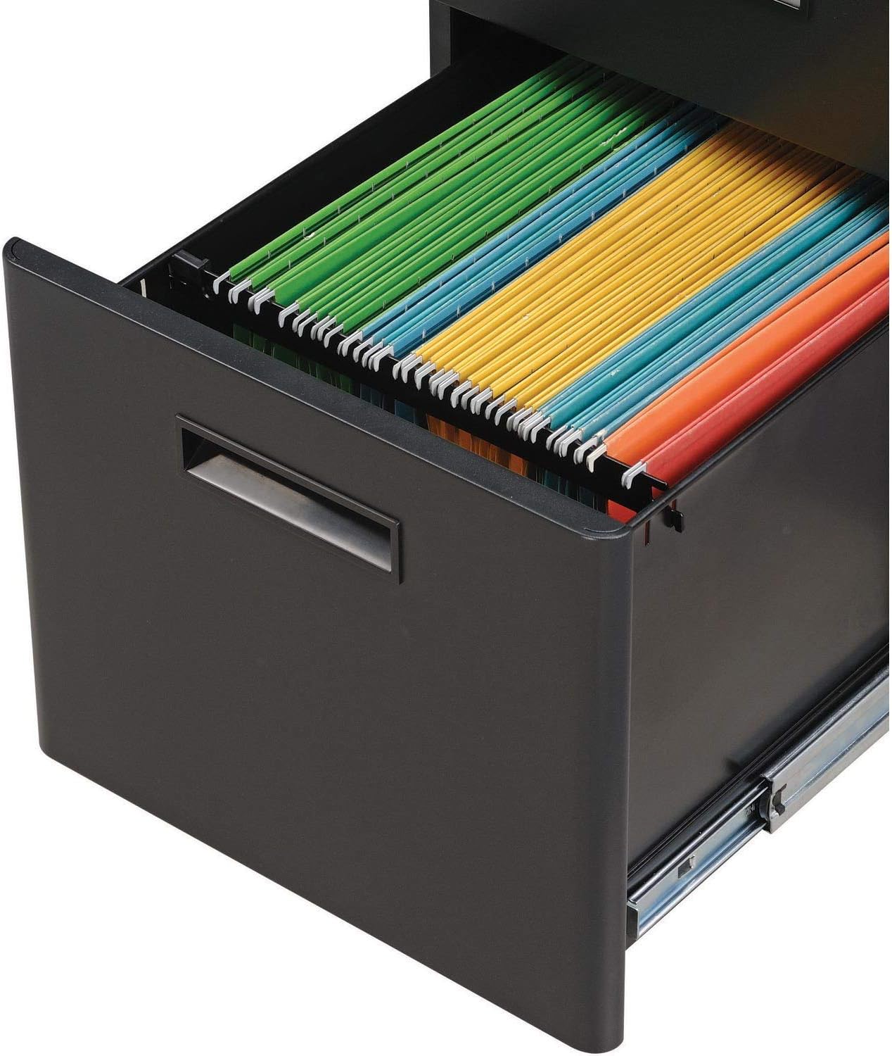 Global Industrial 3 Drawer Pedestal File Cabinet, Black4