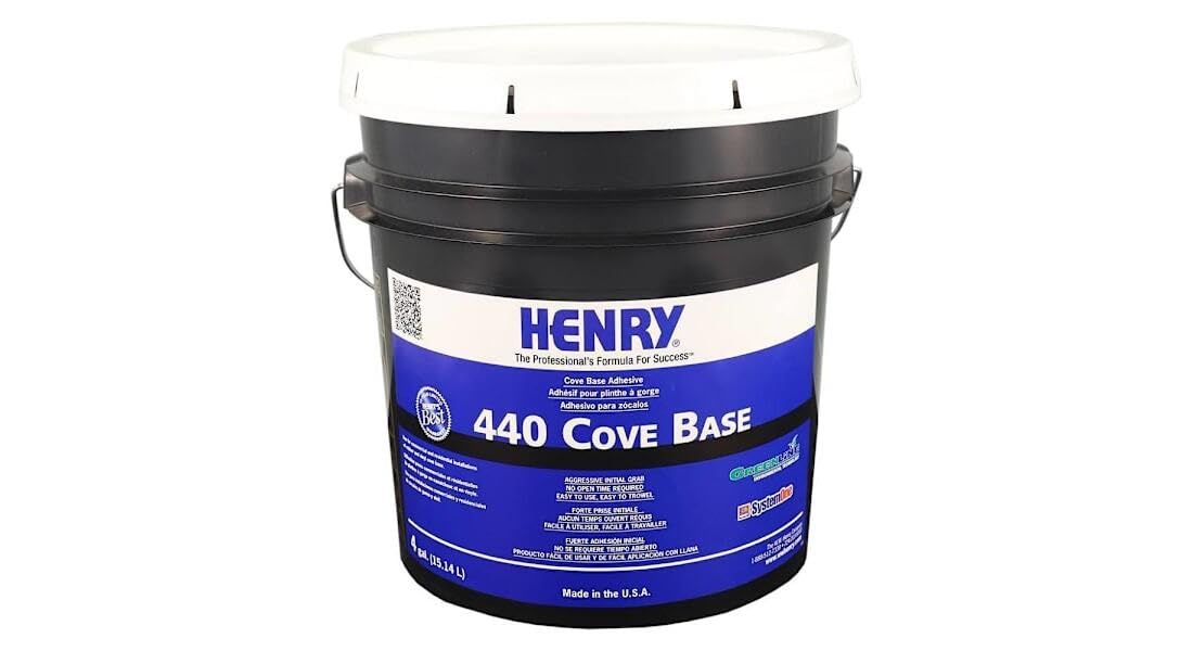 Henry 12113 Cove Base Adhesive, 440, 15 Liter | Wet-set adhesive for rubber and vinyl cove base, 10 year limited warranty, aggressive initial grab, Beige, 440 Cartridge - Image 2