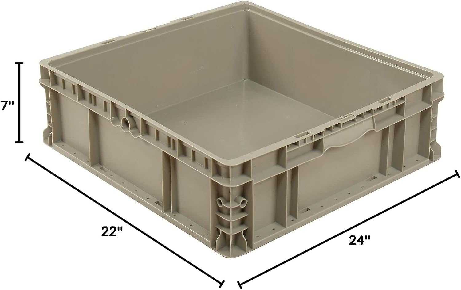 Monoflo Global Industrial Straight Wall Container Solid Gray, 24 x 22 x 7 - Image 4