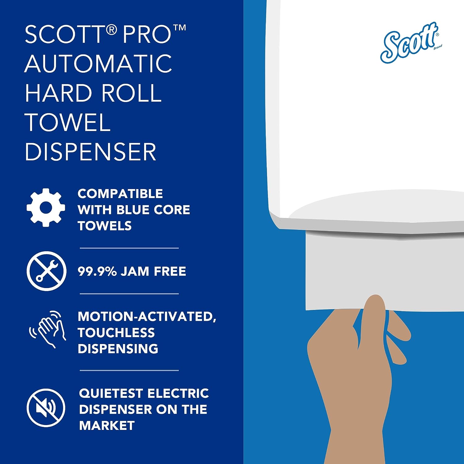 Scott Professional Automatic Hard Roll Paper Towel Dispenser (34348) | Black, Wall Mounted, Compatible with Scott Pro Blue Core Towels - Image 9