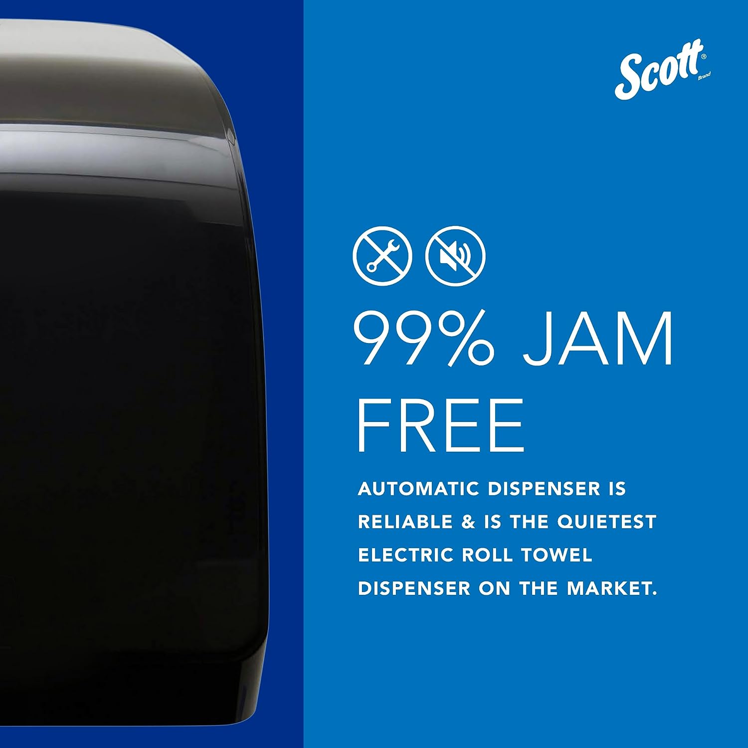 Scott Professional Automatic Hard Roll Paper Towel Dispenser (34348) - Black, Wall Mounted, Compatible with Scott Pro Blue Core Towels